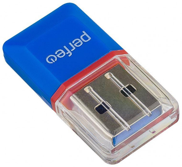 Картридер PERFEO (PF_5054) Card Reader Micro SD, (PF-VI-R008 Blue) синий
