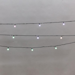 Гирлянда NEON-NIGHT (304-023) Гирлянда светодиодная Шарики 5м, 20LED, IP20, зеленый провод, свечение мульти (RG/RB), мигание, 230В