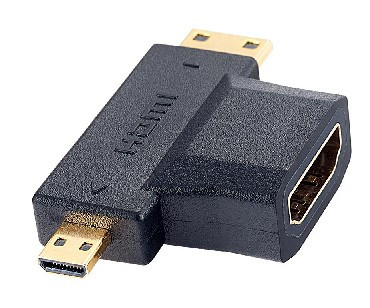 Кабель, переходник PERFEO (A7006) переходник HDMI A розетка - HDMI D (MICRO HDMI) вилка + HDMI C (MINI HDMI)