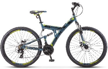 Велосипед STELS Focus MD 27.5&quot; 21-SP V010*LU089832*LU083835 *19&quot; Синий/неоновый_зелёный