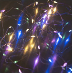 LED гирлянда FUNRAY &quot;Нить&quot;, SE-STRING-550M, 5м, 50 LED, мульти (4цв.), 3*АА, серебр. шнур 0,3м,