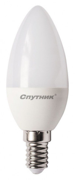 Светодиодная лампа СПУТНИК LED C37 8W/6000K/E14