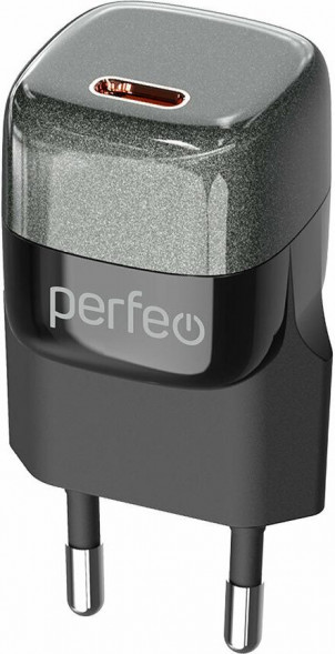 Сетевое зарядное устройство PERFEO (I4650) TYPE-C, GaN, 20W, черный