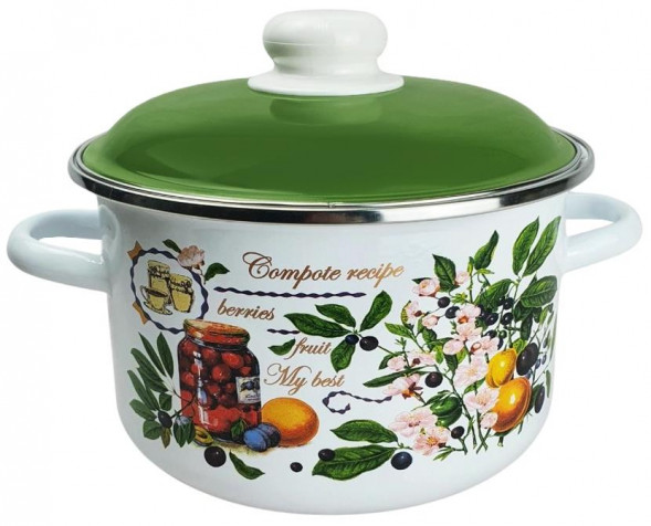 Кастрюля ЭМАЛЬ 6RD181M Вкусный компот цил 3,0л