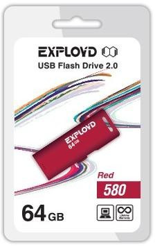 USB флэш-накопитель EXPLOYD 64GB-580-красный