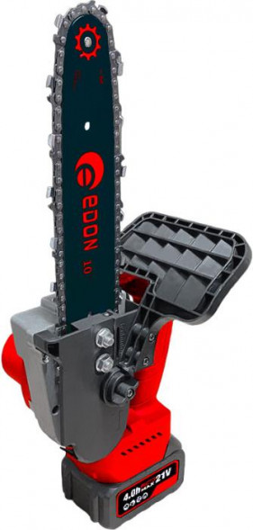 Пила цепная аккумуляторная EDON UNS-21/25BL черный/красный 22470 10", 21В, 1аккум