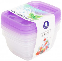Набор контейнеров VIOLET Набор контейнеров FRESCO 4 шт. 250 мл (Лаванда) 470025136