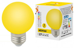 ЭЛЕКТРИКА VOLPE LED-G60-3W/YELLOW/E27/FR/С