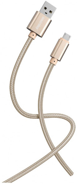 Кабель SMARTBUY (iK-12-S02g) S02 MicroUSB золотистый, 3 А, 1 м