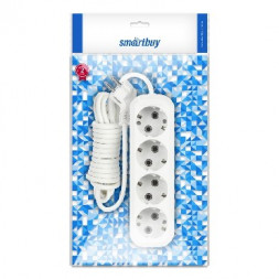 Удлинитель с заземлением SMARTBUY (SBE-16-4-05-Z) 4 гнз х 5,0 м (16А/3.5кВт, ПВС 3х1.0)