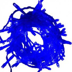 Светодиодная гирлянда ECOLA N2YB08ELC LED гирлянда 220V IP20 Нить 8м 120Led Синяя Blue, 8 режимов, прозр.провод с вилкой синий