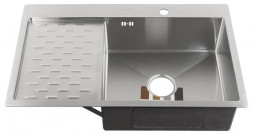 Мойка врезная FABIA PROFI 80503R Мойка врезная 80х50см ПРАВАЯ толщина 3,0х0,8мм, глубина 200мм + большой сифон с переливом+корзина