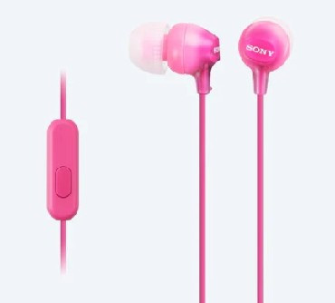 Наушники с гарнитурой SONY MDR-EX15AP/PI Цвет Розовый
