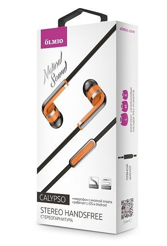 Беспроводные наушники OLMIO &quot;CALYPSO&quot; 3.5мм, оранжевые (39043)