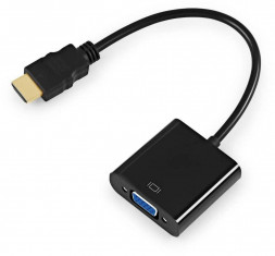 KINGPRICE Переходник VGA KP-HDMI(m)-VGA(f), HDMI (m) - VGA (f), 0.1м, черный