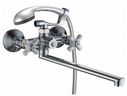 Смеситель GOTA ROCIO G324910-GOTA Blanes Смеситель д/ванны с 2-мя рукоятками с изливом F-30см. перекл.душа