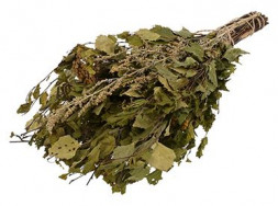 Банные принадлежности БАННЫЕ ШТУЧКИ 32107 Веник березовый с полынью в уп. "Банные штучки" /25