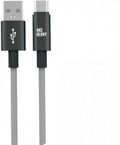 Кабель AKSBERRY (6900295570018) X163 Nylon silk USB-A - Type-C, серый