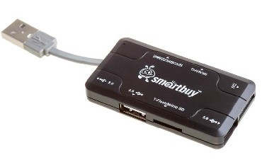 USB-устройство SMARTBUY (SBRH-750-K) хаб + картридер черный