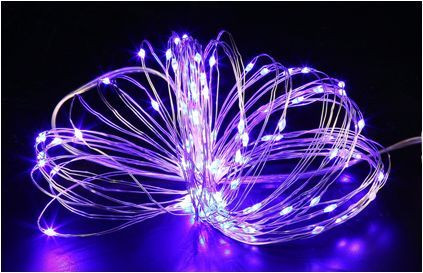LED гирлянда FUNRAY &quot;Нить&quot;, SE-STRING-550P, 5м, 50 LED, фиолетовый, 3*АА, серебр. шнур 0,3м,