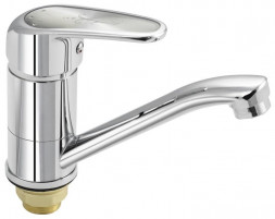 Смеситель для кухни RUSSIA-MOSCOW 2150S Смеситель кухонный шаровый 15 см нос с сатеновой ручкой