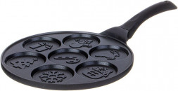 Сковорода AGNESS СКОВОРОДА &quot;ЗИМНЯЯ ЗАБАВА&quot; ДЛЯ ОЛАДИЙ С АНТИПРИГАР.ПОКРЫТИЕМ ДИАМЕТР=26.5 СМ.(КОР=6ШТ) 932-025