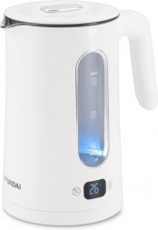 Чайник HYUNDAI HYK-G5510 1.5л. 2200Вт белый/прозрачный (стекло)