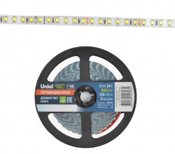 СВЕТОДИОДНЫЕ ЛАМПЫ, ЛЕНТЫ UNIEL (UL-00005870) ULS-2835-120LED/M-8MM-IP20-DC24V-9,6W/M-5M-6500K КАТУШКА В ГЕРМЕТИЧНОЙ УПАКОВКЕ