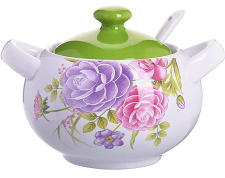 Сахарница LORAINE 26388 белый,зеленый,фиолетовый,розовый