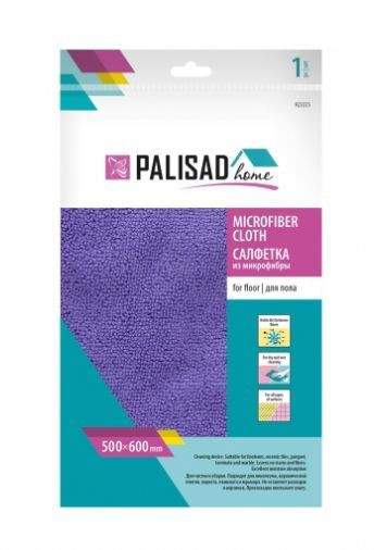 Салфетка PALISAD Салфетка из микрофибры для пола 500X600 мм, фиолетовая, HOME 923315