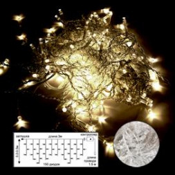 Светодиодная гирлянда ECOLA N5RV03ELC LED гирлянда 220V IP44 Бахрома наращиваемая (базовая секция) 3x(0.2-0.5)м 150Led 4000K, 8 режимов, прозр.провод с вилкой нейтральный б