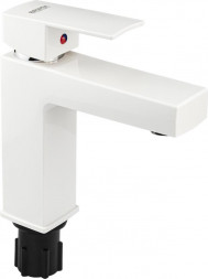 Смеситель для раковины BRIMIX 5973 Смеситель на раковину, шаровый, из высокопрочного пластика АБС, БЕЛЫЙ, квадратный корпус