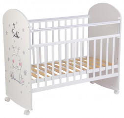 Кроватка ФЕЯ Кроватка детская Фея 701 Бегемотик, белый (1 кор.)