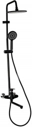 Душевые системы BRIMIX 30557 Смеситель + стойка душевая ''тропический душ'' с двумя лейками, с длинным изливом, корпус матовый АБС пластик, цвет ЧЕРНЫЙ
