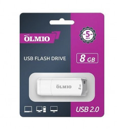 Карта памяти OLMIO U-181 USB-Flash 8GB, USB2.0 белый (42081)