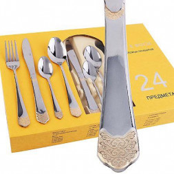 Набор столовых приборов 24пр MAYER&BOCH 30708 серебристый/золотой 24пр