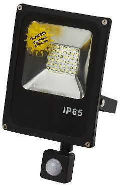 Прожектор светодиодный GLANZEN FAD-0012-30 датчик движения