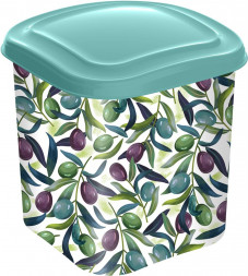 Емкость для сыпучих продуктов IDILAND Bergamo Delicate 1,8л с декором (зеленый) 221159718/05