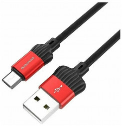 Кабель microUSB BOROFONE (6931474705976) BX28 USB-microUSB 2.4A 1.0m красный/черный
