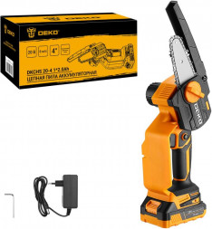 Пила цепная аккумуляторная DEKO DKCHS 20-4, 20В, 1x2.0Ач 063-4480
