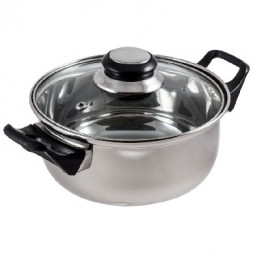 Посуда MALLONY BAK-02 кастрюля с крышкой 2,0л нерж.(985871).