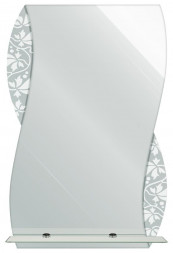 Зеркало САНАКС 40528 Зеркало волна с тонированным матированным рисунком 400х600мм полка 400мм