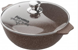 Жаровня МЕЧТА 33806 со стеклянной крышкой. "Гранит brown" 3,0л