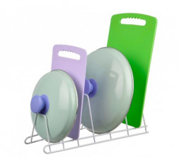 Подставка для крышек РЫЖИЙ КОТ Подставка для крышек Bosito 16*18*34 см хром (103694)