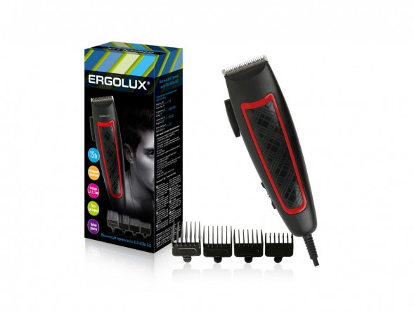 Машинка для стрижки ERGOLUX ELX-HC04-C43 черный с красным