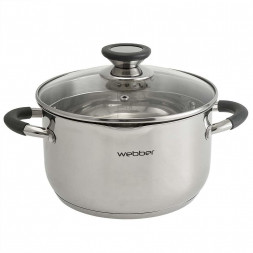 Кастрюля WEBBER BE-373/2 Кастрюля из нерж стали со стеклянной крышкой (d=20; 3,6 л) (4)