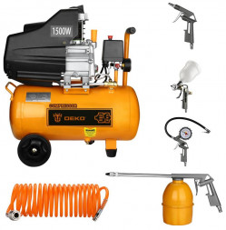 Компрессор воздушный DEKO DKAC24 + набор пневмоинструмента DKSG05 (5 предметов) 065-1021