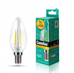 Лампа CAMELION (13452) LED7-C35-FL/830/E14