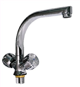 Смеситель для кухни RUSSIA-MOSCOW 2155 Смеситель кухонный металлокерамика с сатеновой ручкой