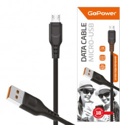 кабель GOPOWER (00-00018564) Кабель GP01M USB (m)-microUSB (m) 1.0м 2.4A черный